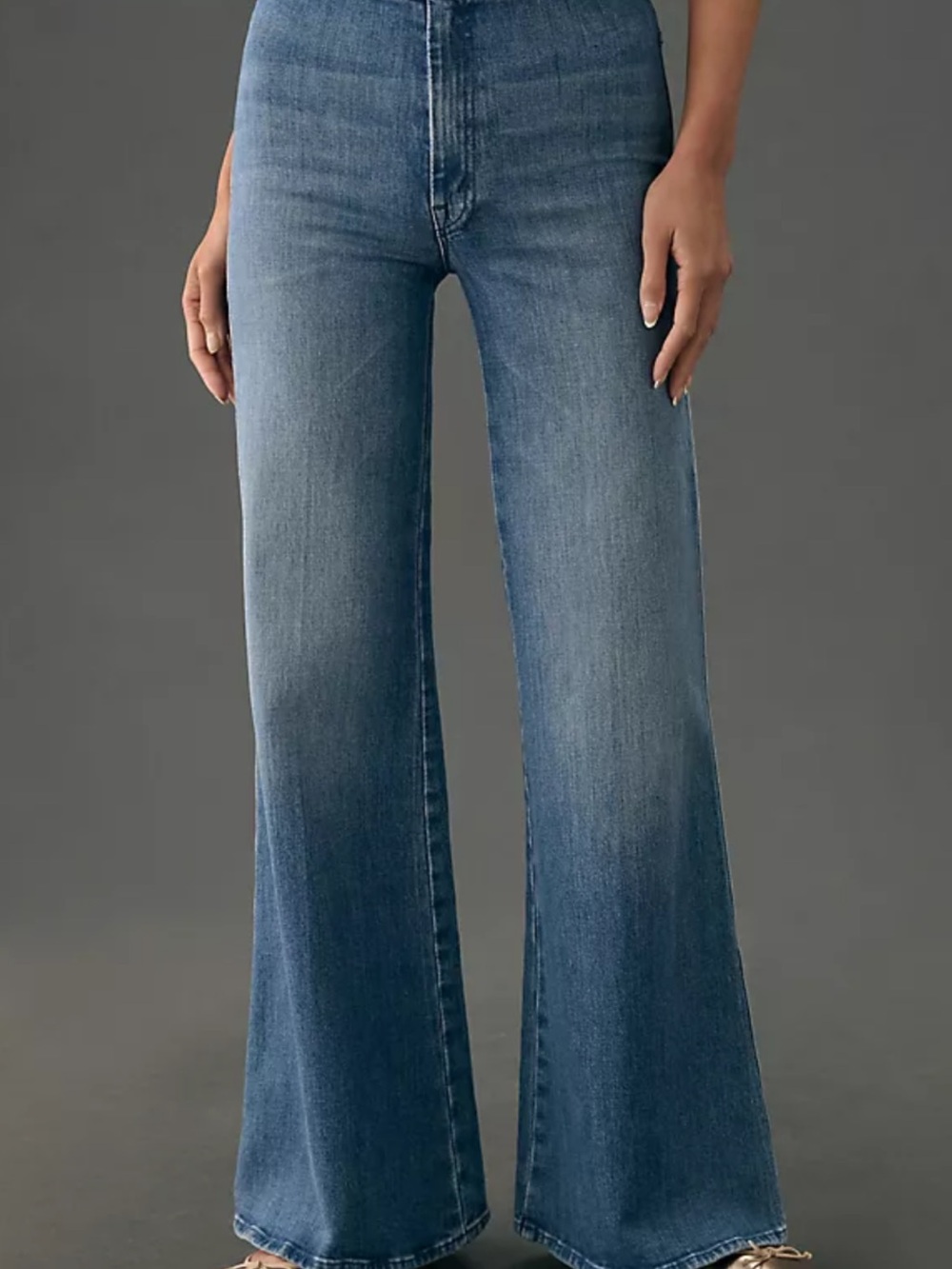 MOTHER The Tab Roller Skimp Jeans in Medium Blue Wash size 32